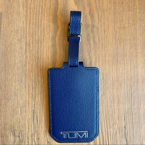 TUMI Provence blue leather luggage tag NWT in box